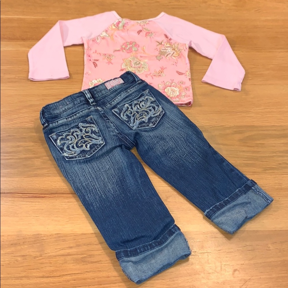 Little Mass Velvet Shirt & J.Girl Jeans ~Size 4~